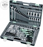 Набор инструмента, 1/4", 3/8", 1/2", Cr-V, S2, усиленный кейс, 216 предм. Stels