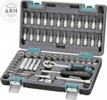 Набор инструментов, 1/4", CrV, пластиковый кейс 57 предм. Stels