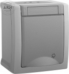 Panasonic Pacific WPTC42122GR-RES розетка с заземлением серая