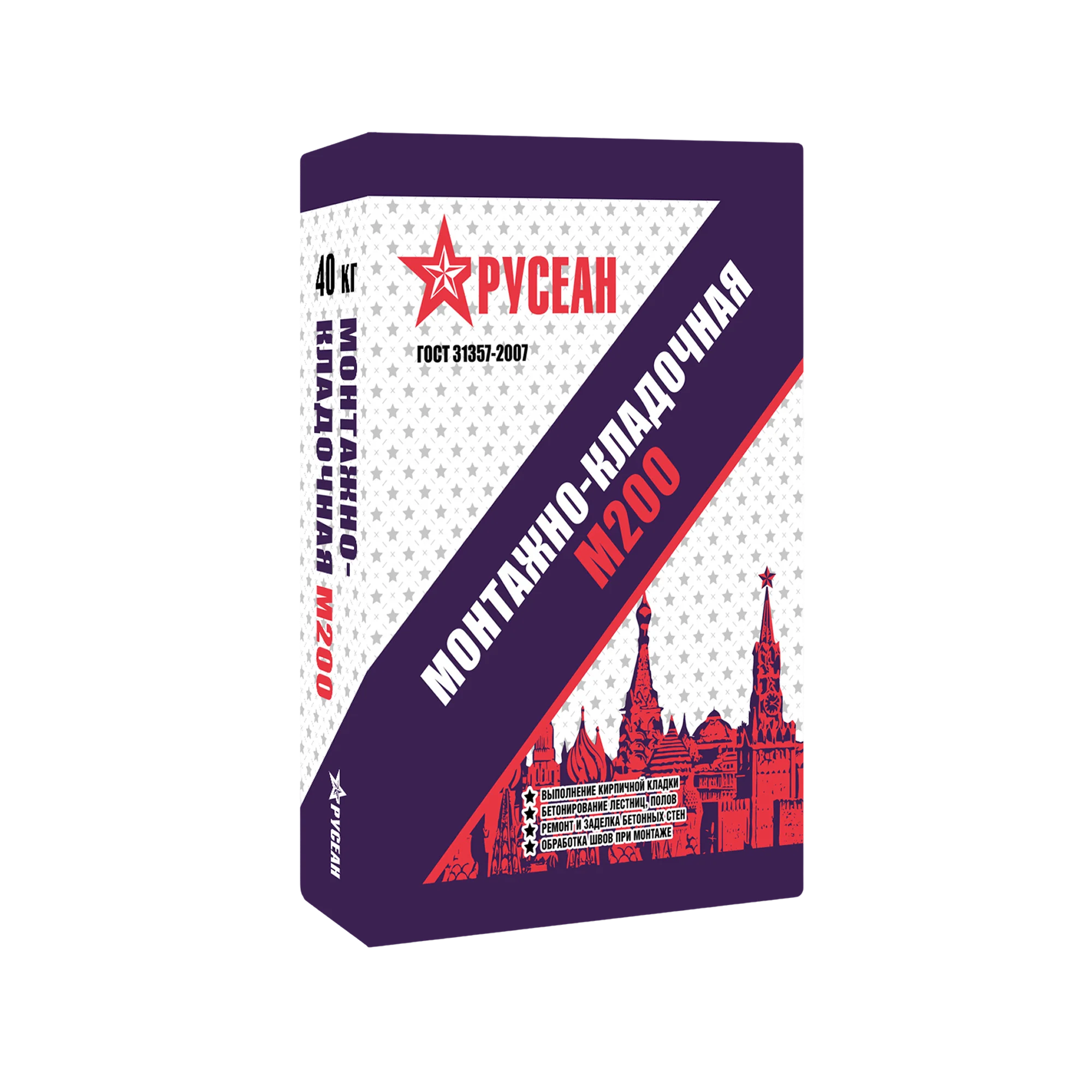 РУСЕАН М-200 Сухая смесь монтажно-кладочная, 40 кг