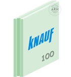 Кнауф ПГПв 100 мм влагостойкая полнотелая пазогребневая плита